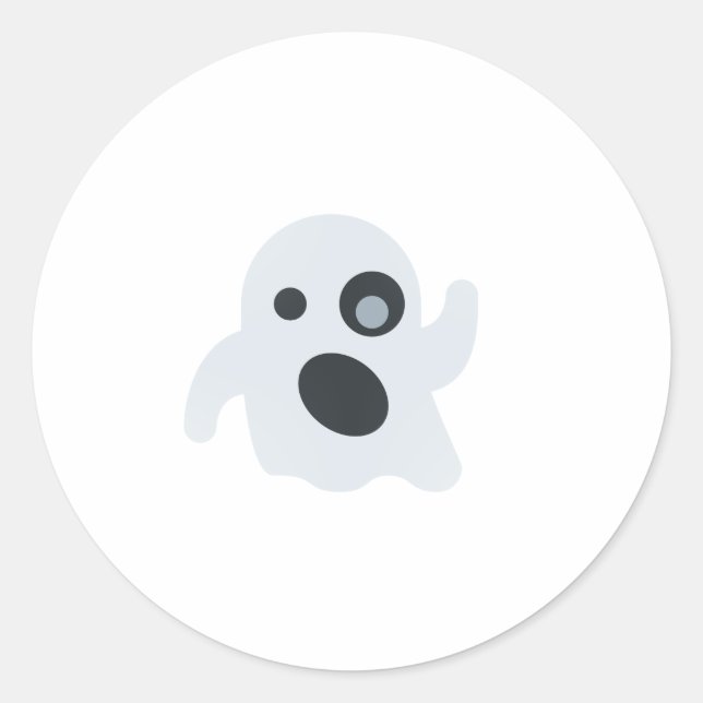 ghost emoji classic round sticker (Front)