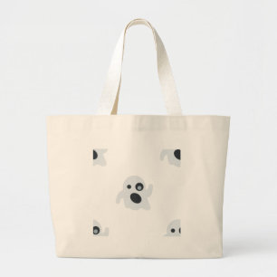 ghost emoji large tote bag