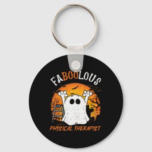 Ghost Faboolous Physical Therapist Spooky Hallowee Key Ring