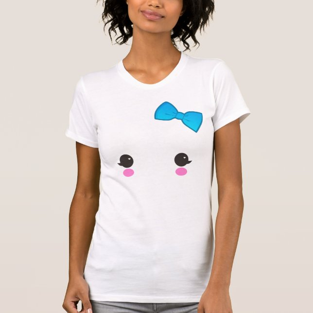 ghost face blue bow shirt (Front)