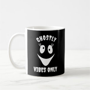 Ghost Face Ghostly Vibes Only Custom Halloween Coffee Mug