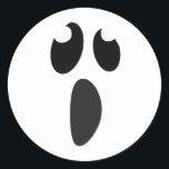 Ghost Face Halloween Party Trick or Treat Favour Classic Round Sticker<br><div class="desc">custom sticker,  customise with or without text</div>