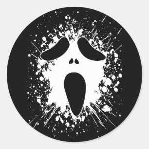 Ghost Face Halloween Splatter Sticker
