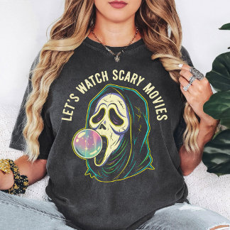 Ghost Face Let's Watch Scary Movies Bubblegum T-Shirt