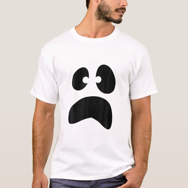 Ghost Face Simple Easy Cute Halloween Costume T-Shirt (Front)