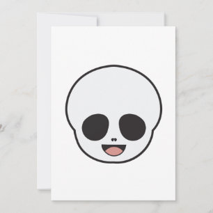 Ghost Face Skeleton Chibi Pastel Goth Halloween Invitation