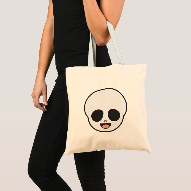 Ghost Face Skeleton Chibi Pastel Goth Halloween Tote Bag (Creator Uploaded)