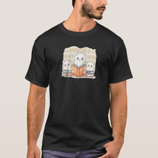 Ghost Family Reading a Book Bookworm Cute Bookish  T-Shirt