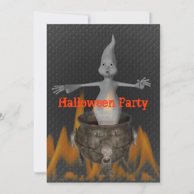 Ghost Flames Halloween Invitation (Front)