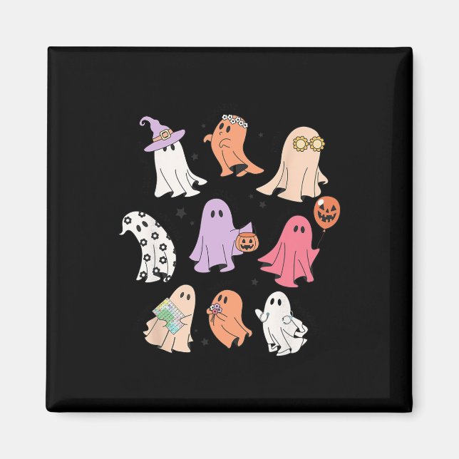 Ghost Friends Halloween AAC SLP Squad Speech Langu Magnet (Front)