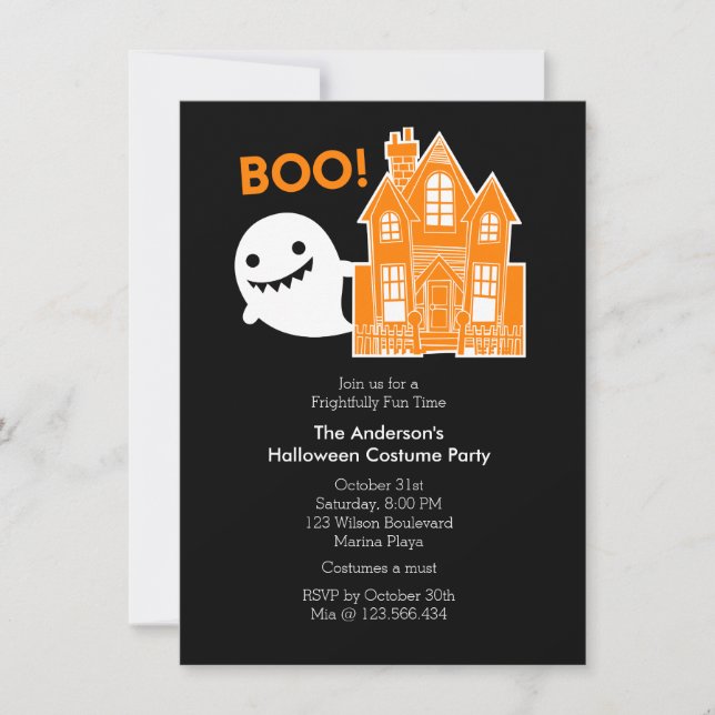 Ghost Fun Not So Scary Halloween Party Invitation (Front)