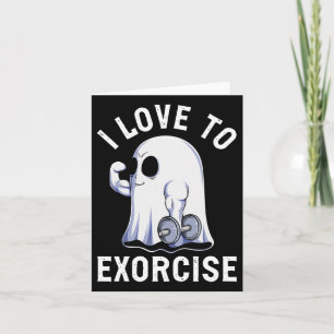 Ghost Funny Gym Workout Bodybuilding Humour Spooky Card