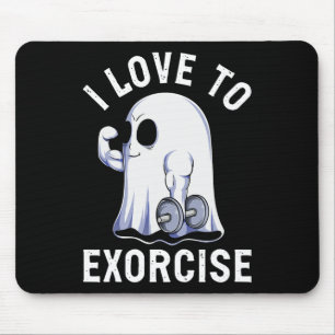 Ghost Funny Gym Workout Bodybuilding Humour Spooky Mouse Pad