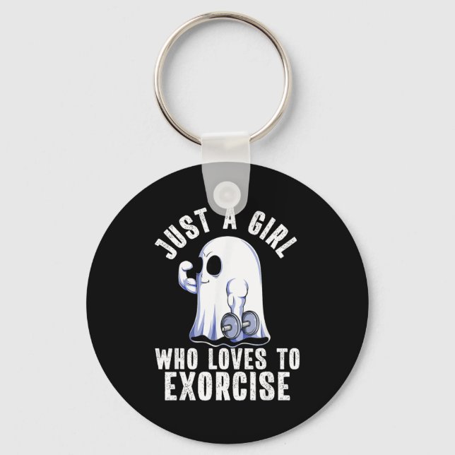 Ghost Funny Gym Workout Bodybuilding Soky Hallowee Key Ring (Front)