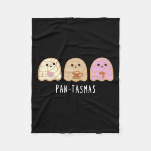 Ghost Funny Spooky Conchas Mexican Ghost Fleece Blanket
