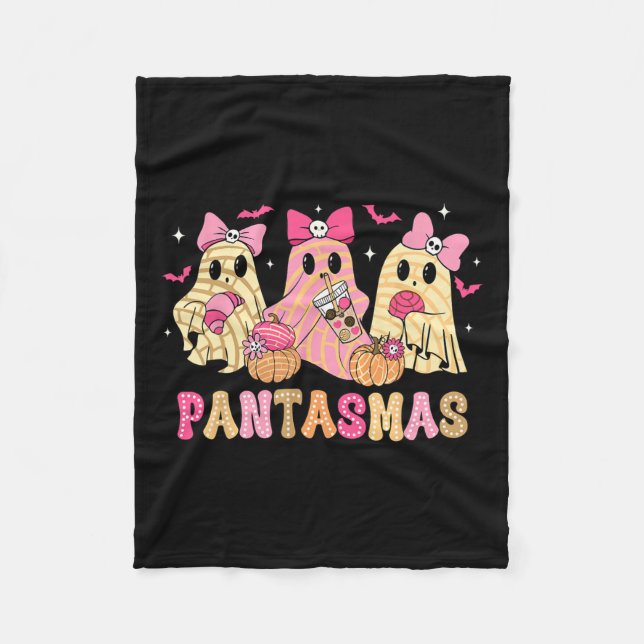 Ghost Funny Spooky Conchas Mexican Halloween Ghost Fleece Blanket (Front)