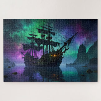 Ghost Galleon Beneath the Haunted Stars Jigsaw Puzzle