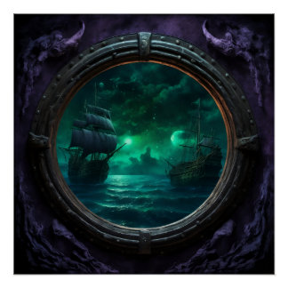 Ghost Galleon Beneath the Haunted Stars Poster