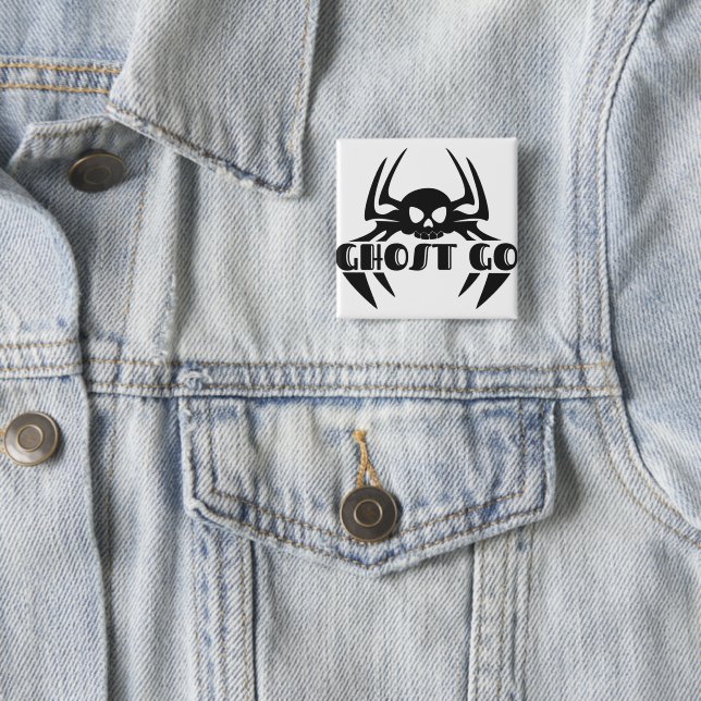 Ghost Go Spooky Season 15 Cm Square Badge (In Situ)