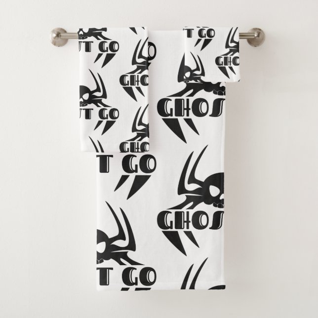 Ghost Go Spooky Season Bath Towel Set (Insitu)