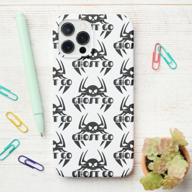Ghost Go Spooky Season iPhone Case (On Desk)
