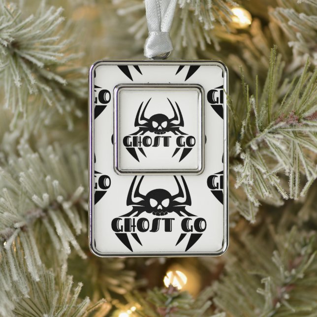 Ghost Go Spooky Season Silver Plated Framed Ornament (Tree)