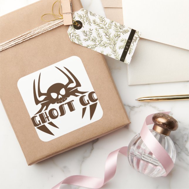 Ghost Go Spooky Season Square Sticker (Gifting)