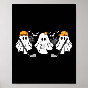 Ghost Golf Ball Player Funny Halloween Costume For Poster