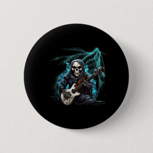 Ghost Guitar Cool Guitar Player Skeleton Hands Gui 6 Cm Round Badge