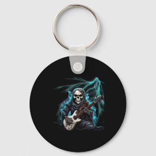 Ghost Guitar Cool Guitar Player Skeleton Hands Gui Key Ring