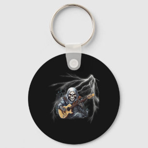 Ghost Guitar Cool Guitar Player Skeleton Hands Gui Key Ring