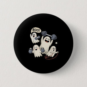 Ghost Gym Halloween Workout Fitness Weightlifting 6 Cm Round Badge