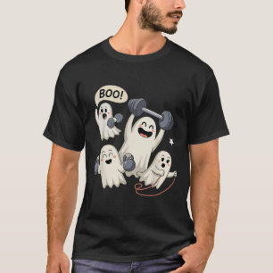 Ghost Gym Halloween Workout Fitness Weightlifting T-Shirt