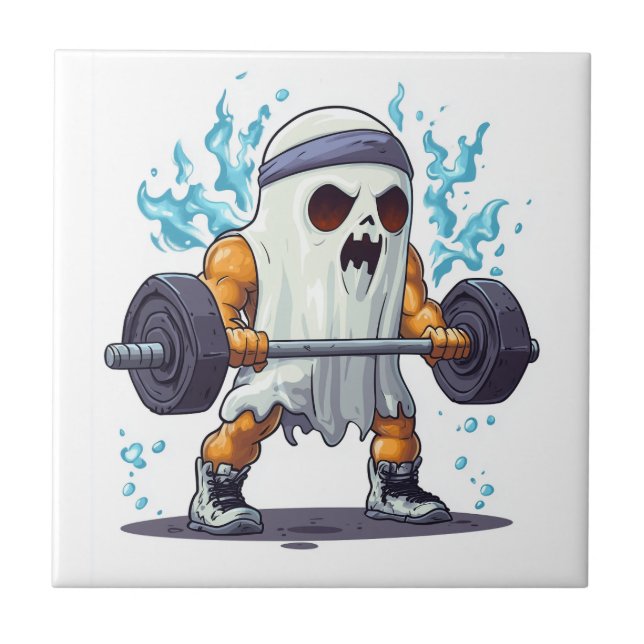 Ghost Gym Squad Ceramic Tile (Front)