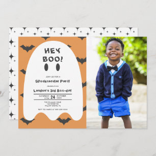 Ghost Halloween Any Year Photo Birthday Invitation