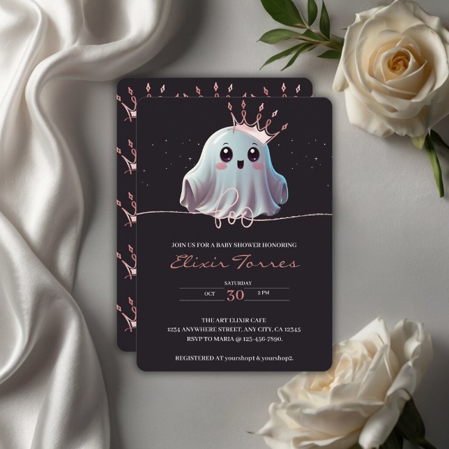 Ghost Halloween Baby Shower Little Boo Invitation (Creator Uploaded)