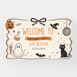 Ghost Halloween Birthday Banner