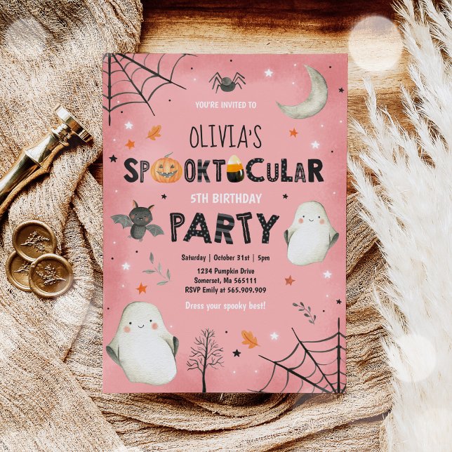 Ghost Halloween Birthday Invite Spooktacular Party (Creator Uploaded)