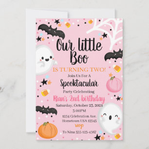 Ghost Halloween Birthday Invite Spooktacular Party