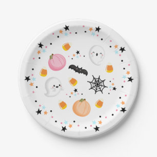 Ghost Halloween Birthday Pink Spooktacular  Paper Plate