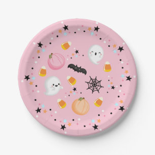 Ghost Halloween Birthday Pink Spooktacular  Paper Plate