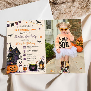 Ghost Halloween Birthday Spooktacular Party Photo Invitation