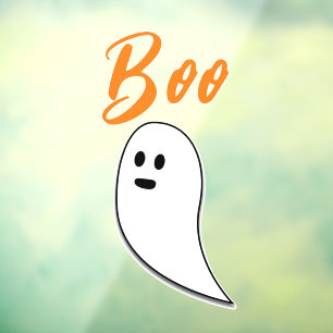 Ghost Halloween black white orange boo