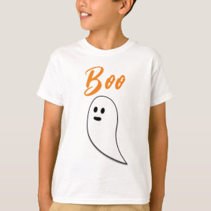 Ghost Halloween black white orange boo T-Shirt