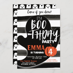 Ghost Halloween Boothday Party Birthday Invitation