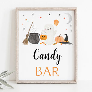 Ghost Halloween Candy Bar Party Sign