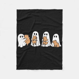 Ghost Halloween Capybara Lovers Spooky Season Fall Fleece Blanket