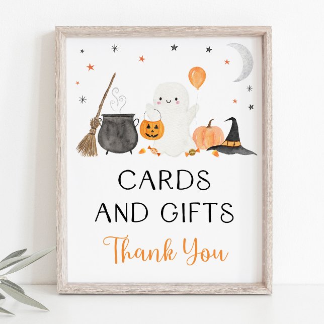 Ghost Halloween Cards & Gifts Party Sign (Creator Uploaded)