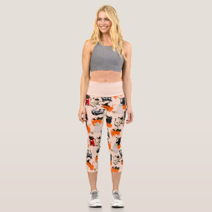 ghost halloween cat mummy witch capri leggings