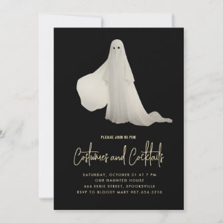 Ghost Halloween Cocktails Party Invitation